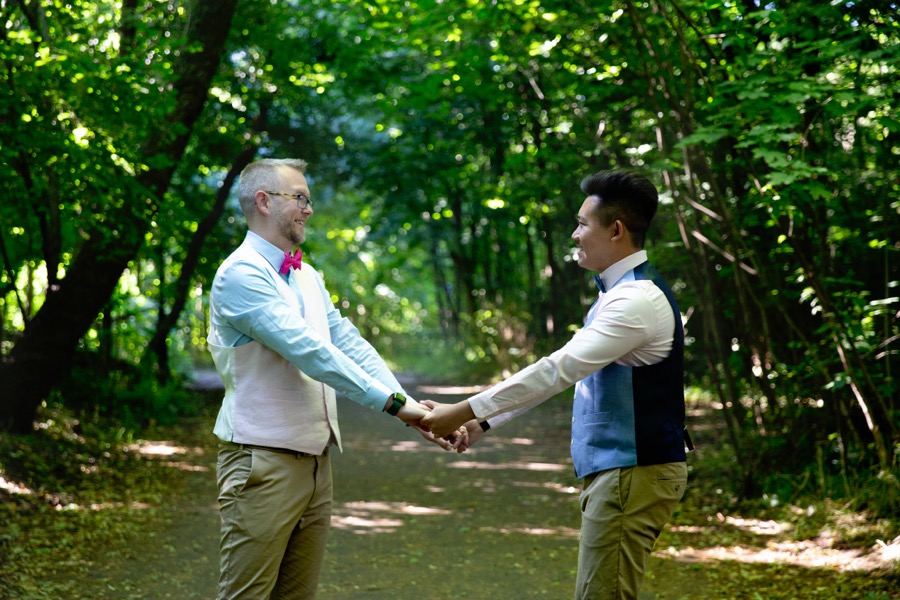 Holding hands on the path